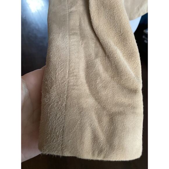 Vintage Suede leather Blazer Jacket Tan Women M L 80s Southwest Western boho - Picture 14 of 14